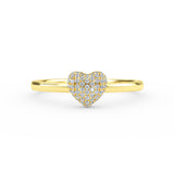 14K Gold Heart Design Diamond Wedding Ring