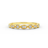 14K Gold Half Eternity Marguise Design Diamond Wedding Baand