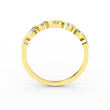 14K Gold Half Eternity Marguise Design Diamond Wedding Baand