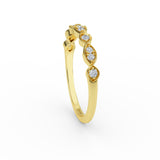 14K Gold Half Eternity Marguise Design Diamond Wedding Baand