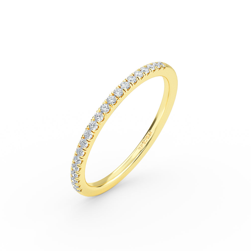 14K Gold 1.3MM Half Eternity Diamond Wedding Band