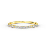 14K Gold 1.3MM Half Eternity Diamond Wedding Band