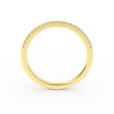 14K Gold 1.3MM Half Eternity Diamond Wedding Band