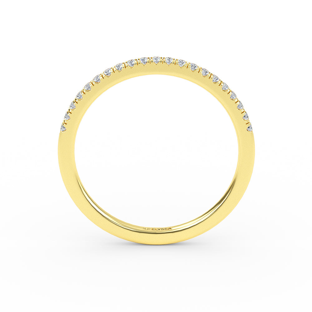 14K Gold 1.3MM Half Eternity Diamond Wedding Band