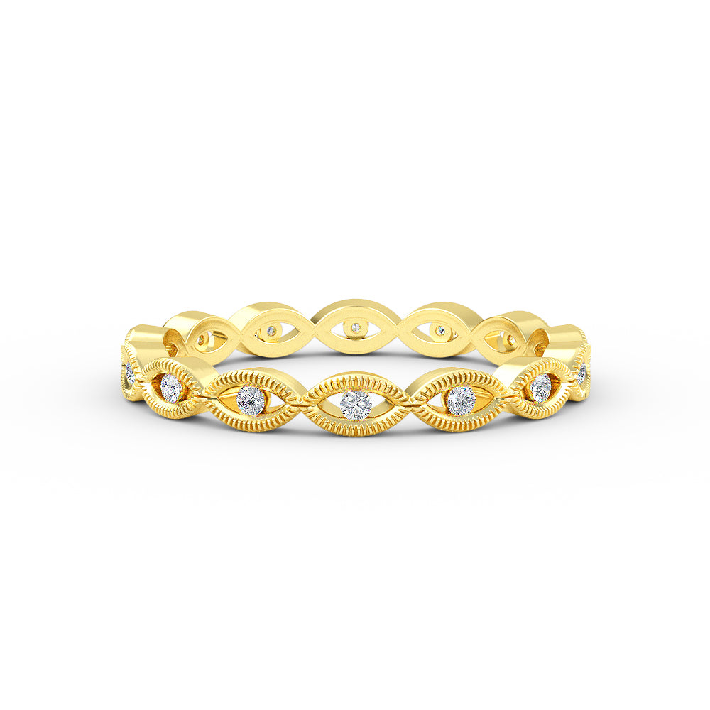 14K Gold Miligrain Wedding Band