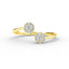 14K Gold Cluster Micro Pave Diamond Wedding Band