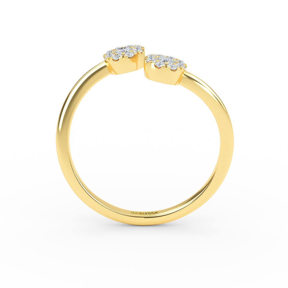 14K Gold Cluster Micro Pave Diamond Wedding Band