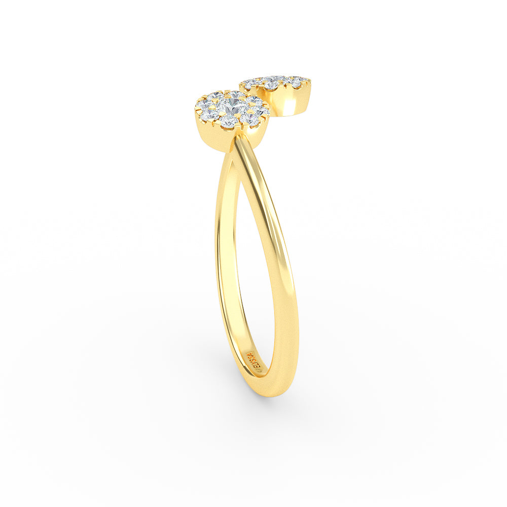 14K Gold Cluster Micro Pave Diamond Wedding Band