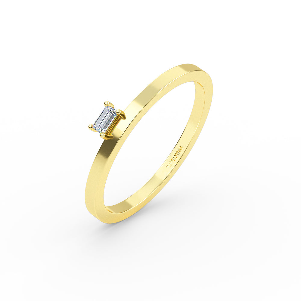 14K Gold Baguette Diamond Ring