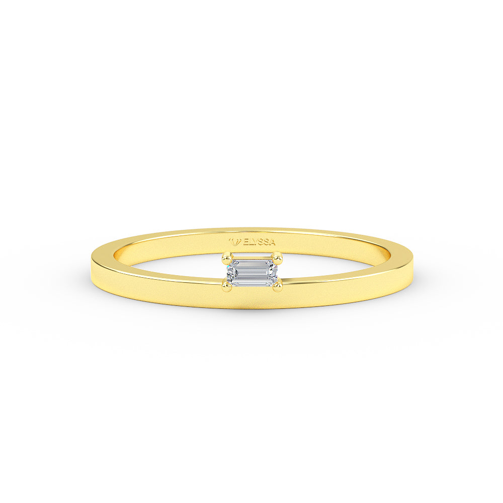 14K Gold Baguette Diamond Ring