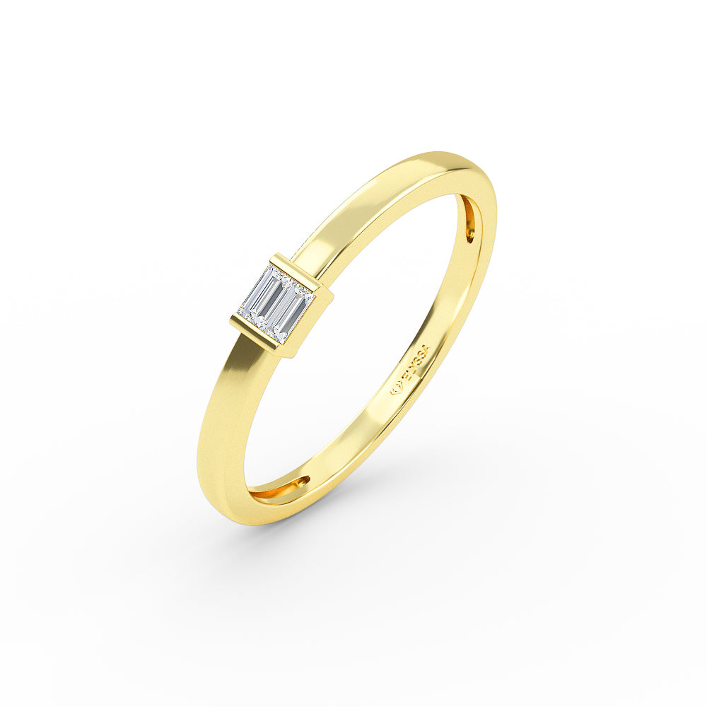 14K Soild  Gold Baguette Diamond Engagement Ring