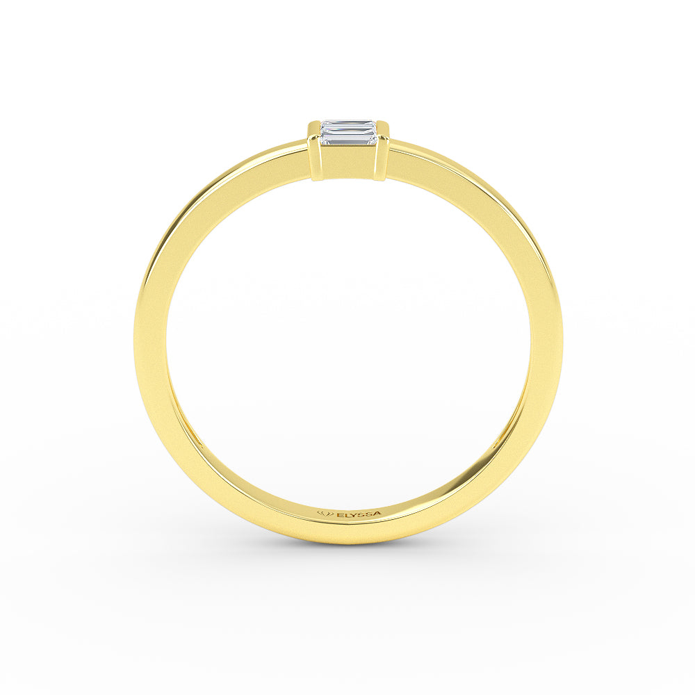 14K Soild  Gold Baguette Diamond Engagement Ring