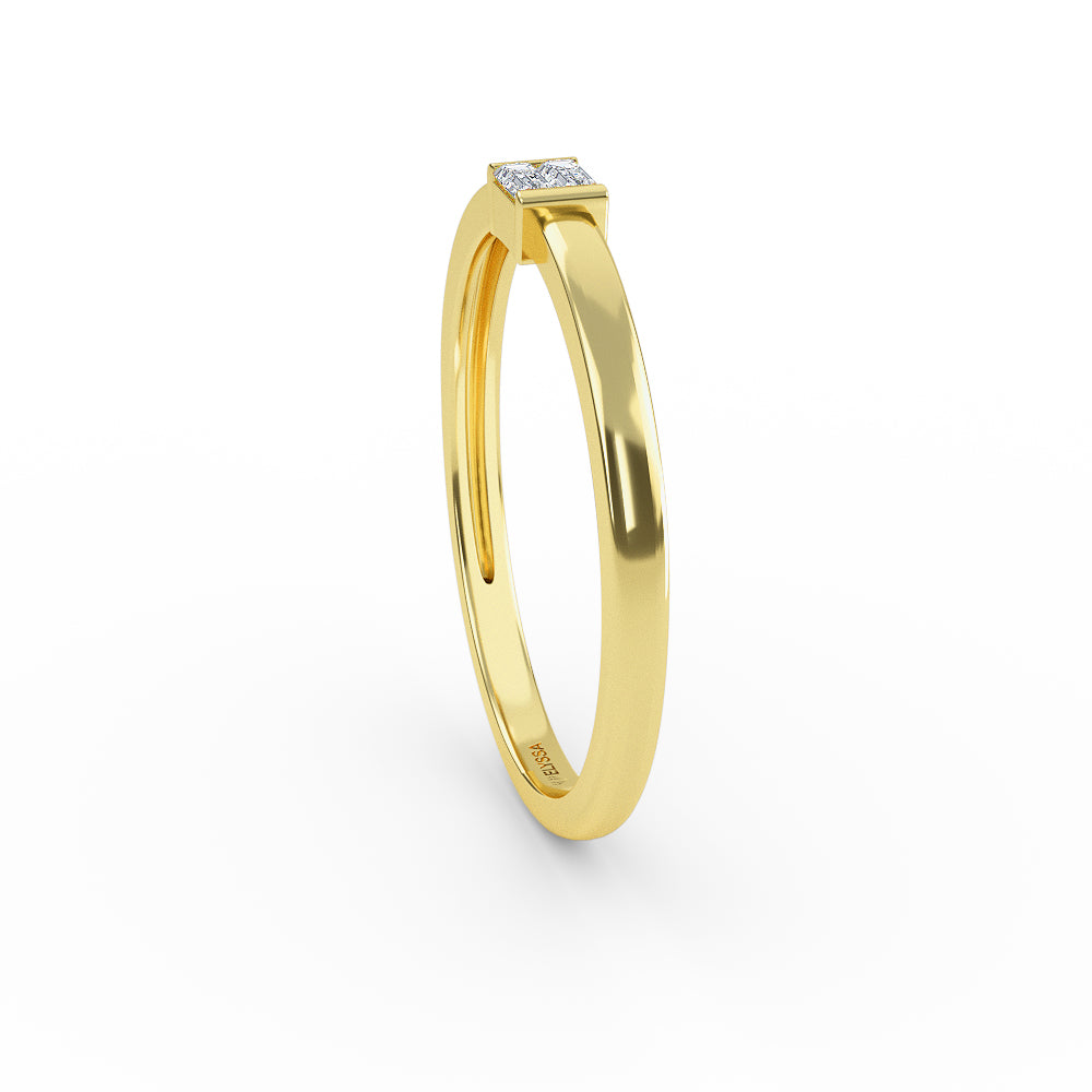 14K Soild  Gold Baguette Diamond Engagement Ring