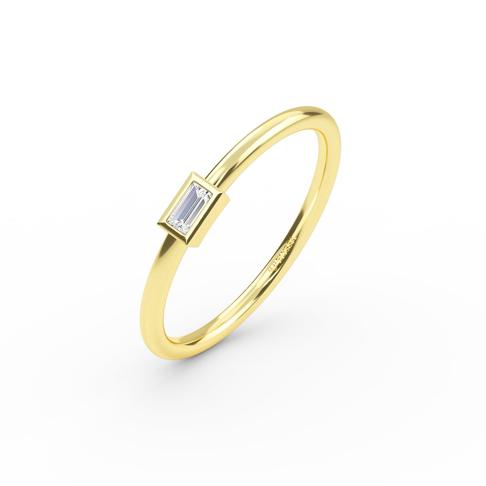 14K Baguette Diamond Engagement Ring