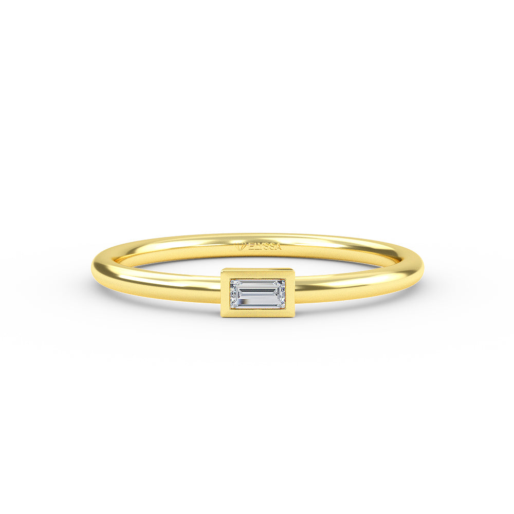 14K Baguette Diamond Engagement Ring