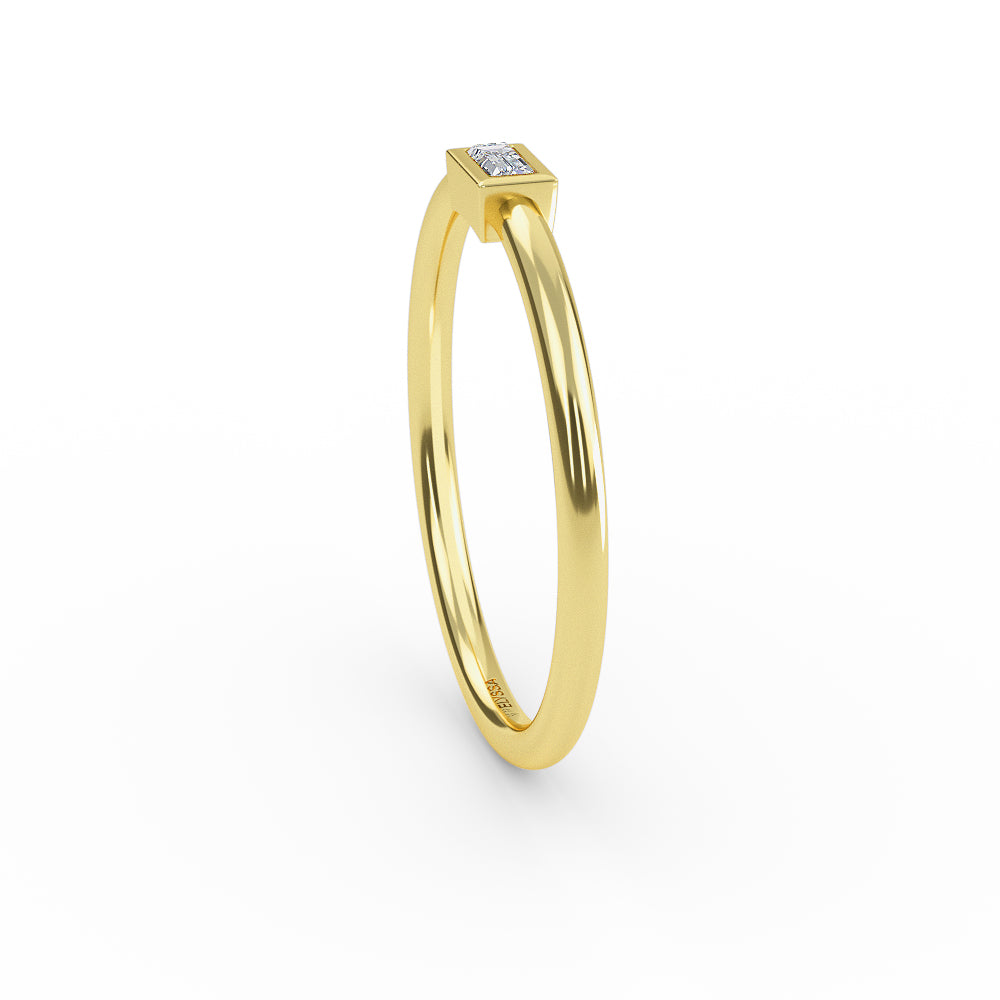 14K Baguette Diamond Engagement Ring