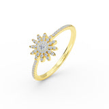 14K Gold Floral Diamond Ring