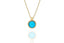 14K Gold Simple Round Bezel Set Turquoise Necklace