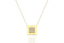 14K Gold Modern Square Necklace