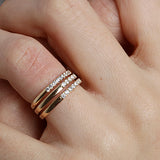 14K Gold 2.2mm Half Way Diamond Wedding Band