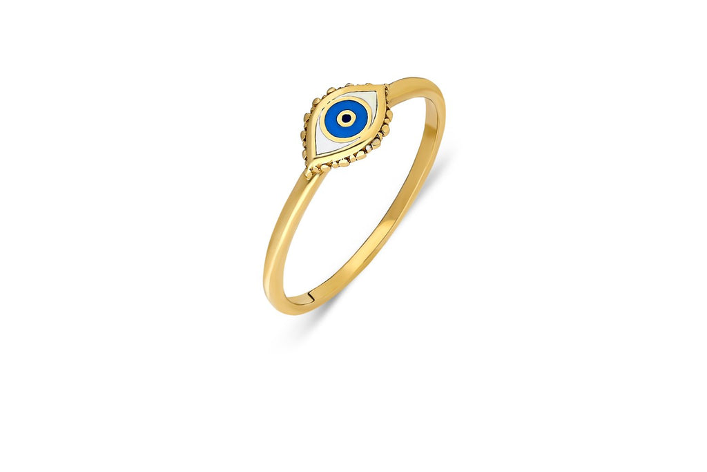 14K Gold Evil Eye Ring