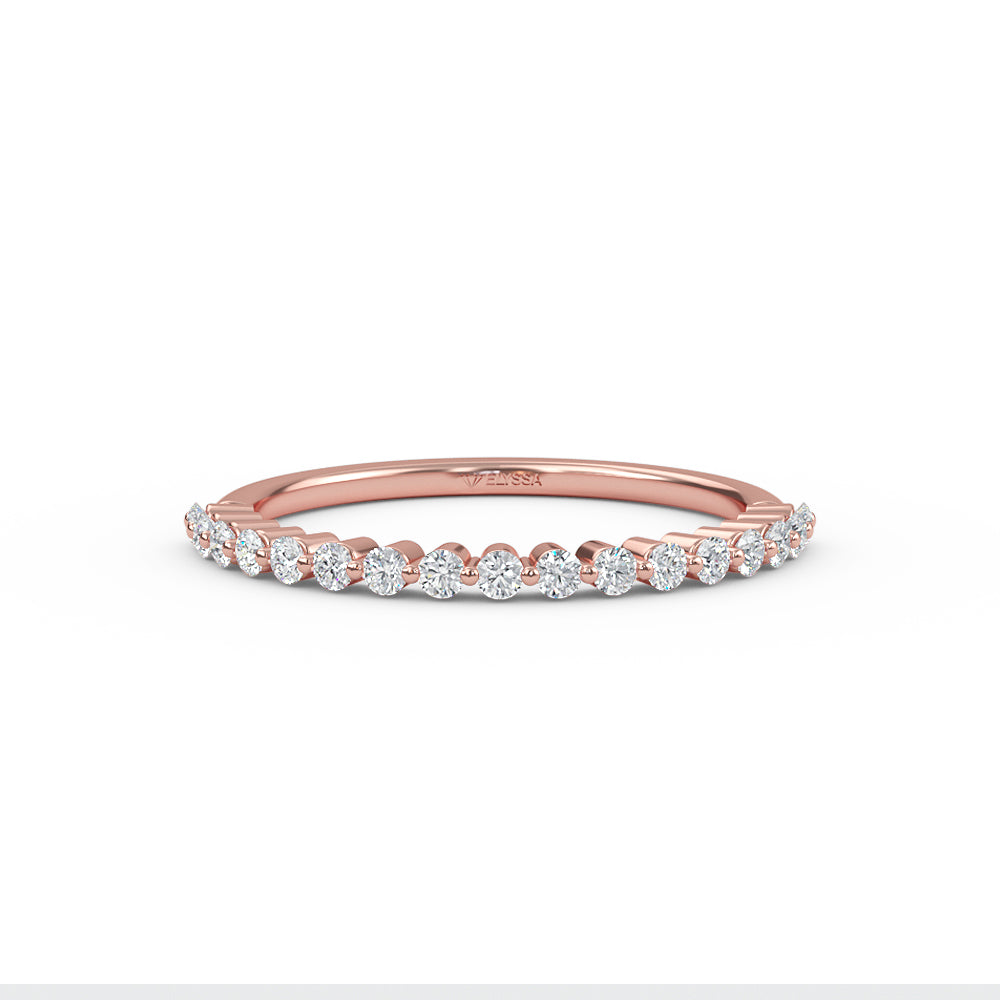 14K Gold Half Eternity Diamond Wedding Band