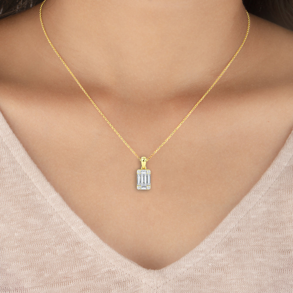 Bezel Set Diamond Solitaire Necklace