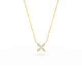 Diamond Pave Mini Flower Necklace