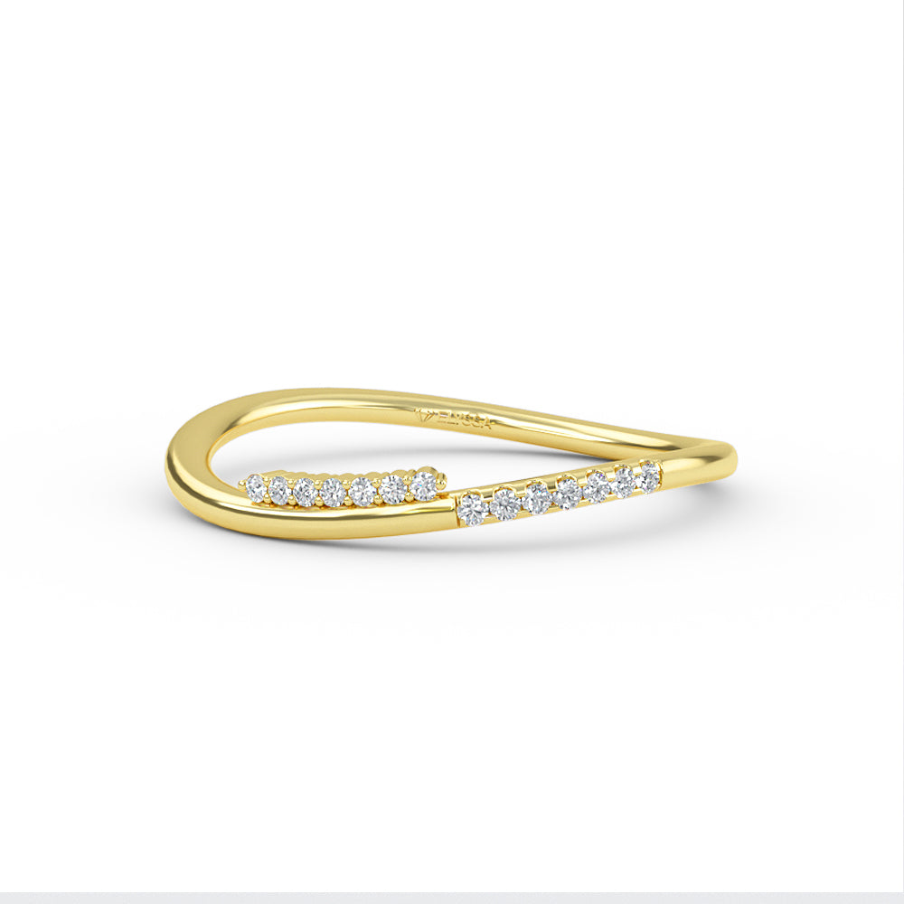 14K Gold Diamond Twisted Wedding Ring