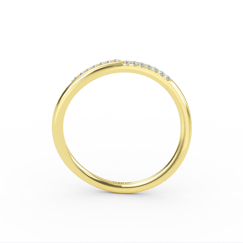 14K Gold Diamond Twisted Wedding Ring