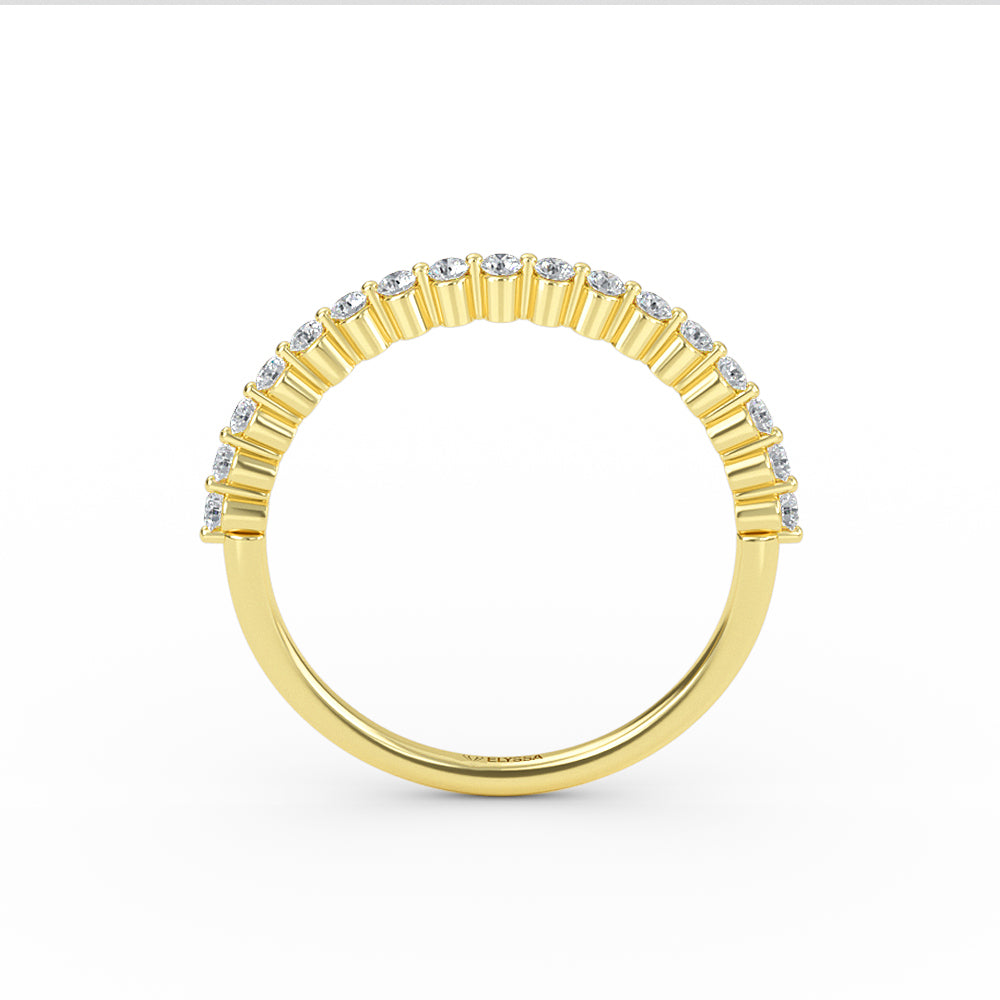 14K Gold Half Eternity Diamond Wedding Band