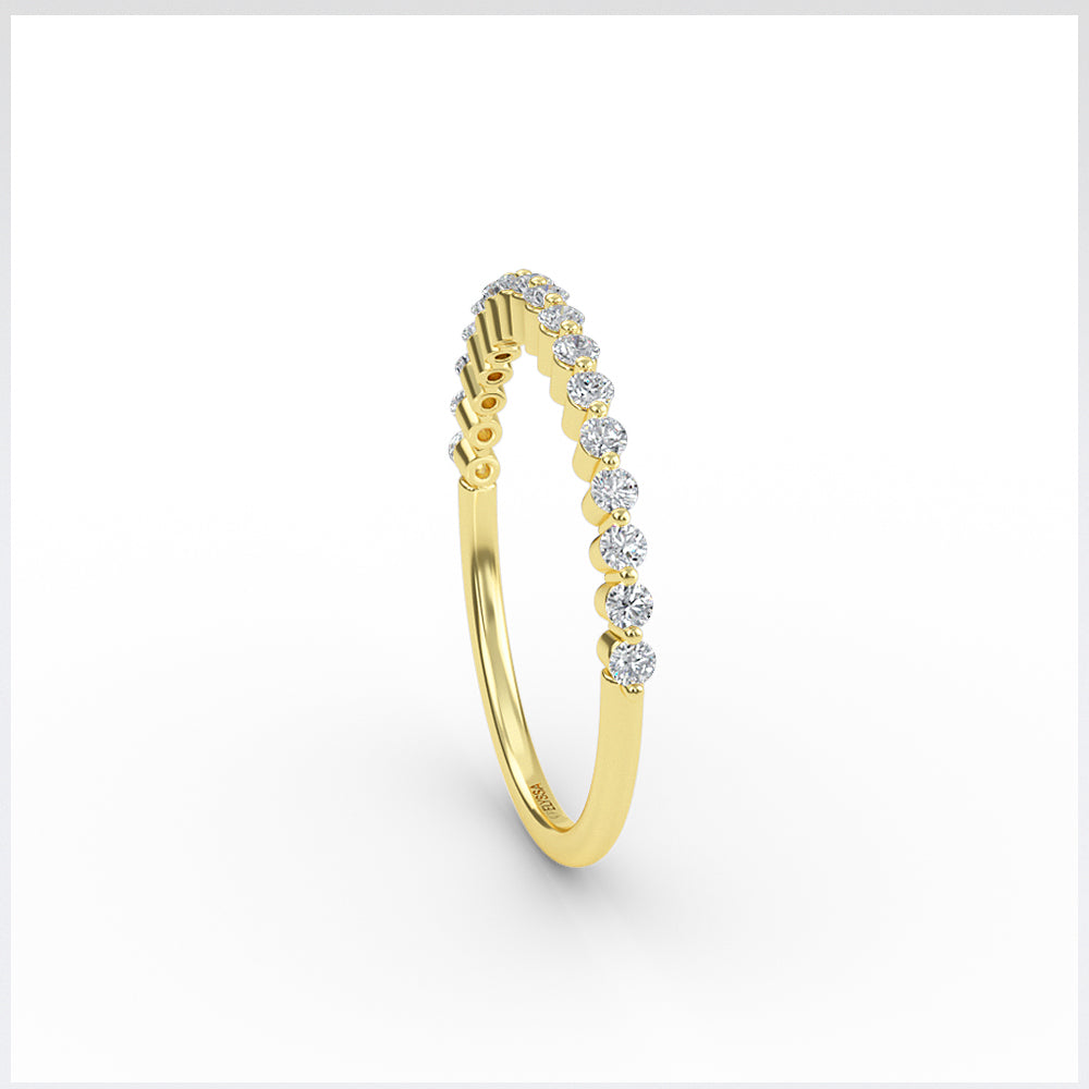 14K Gold Half Eternity Diamond Wedding Band