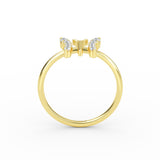 14K Gold Diamond Butterfly Gold Ring