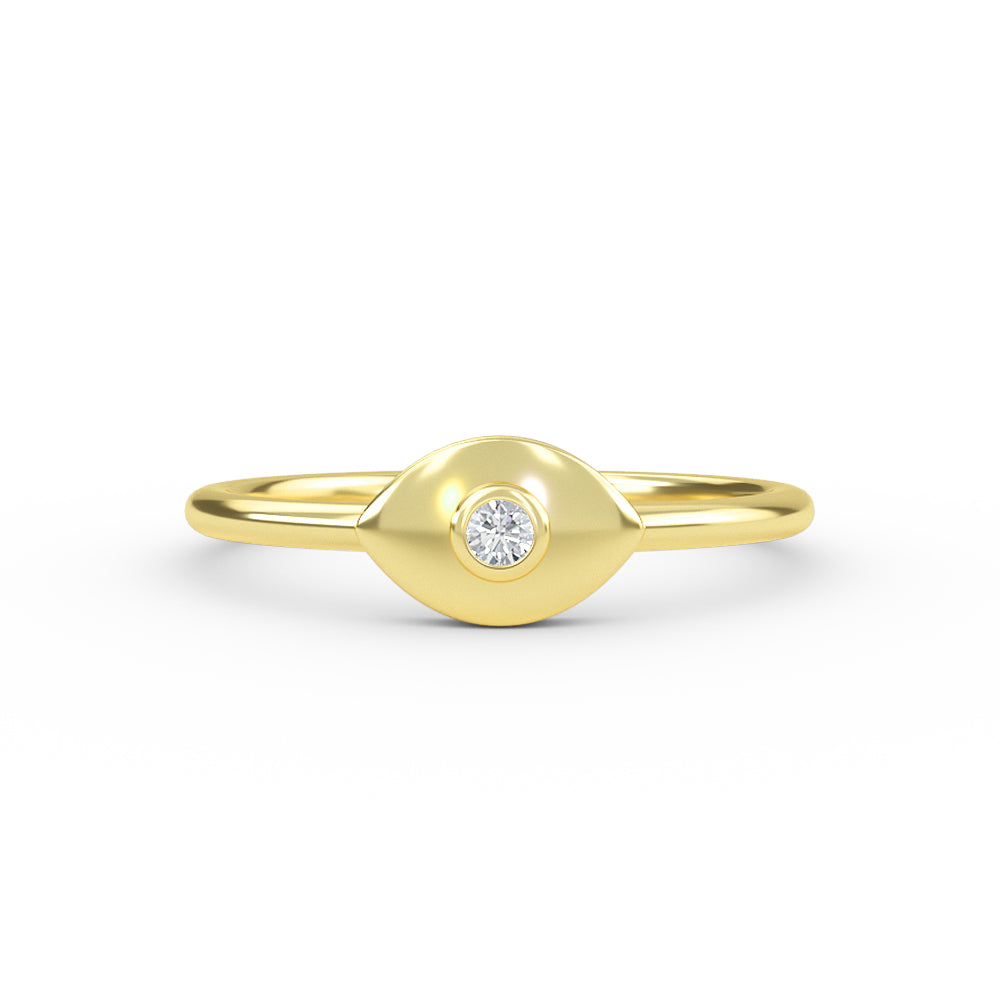 Diamond Evil Eye Gold Ring