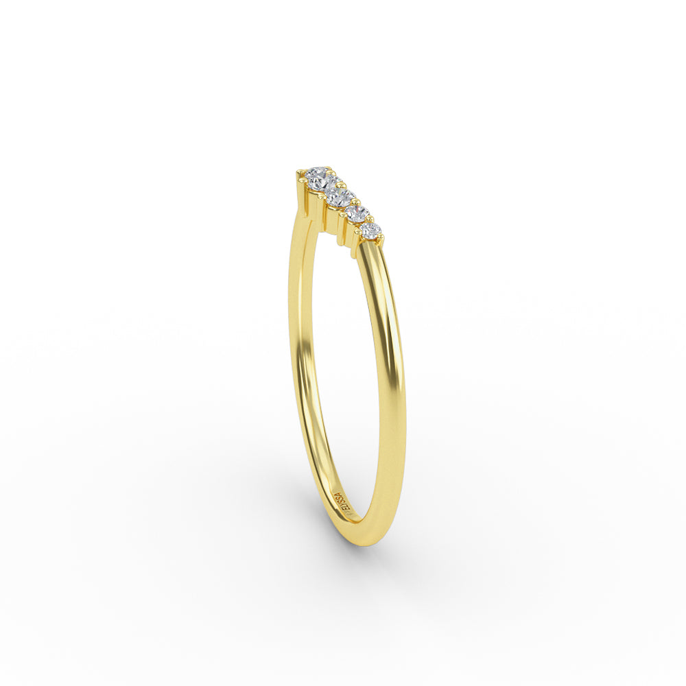 7 Stone Diamond Gold Ring